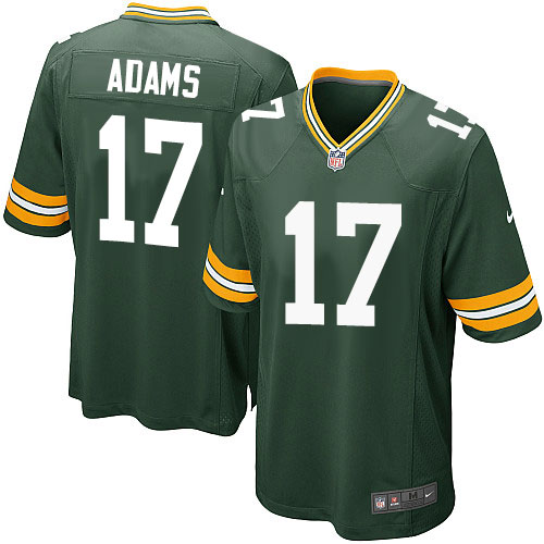 Men's Game Davante Adams Nike Jersey Green Home - #17 NFL Green Bay Packers